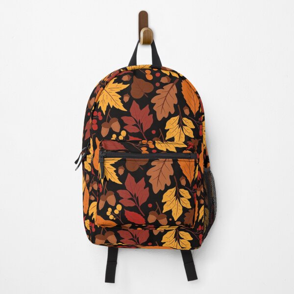 Item preview, Autumn Pattern No 01 - Black - Warm Fall Leaves Pattern Motifs designed and sold by Millusti.