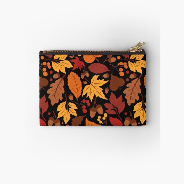Item preview, Autumn Pattern No 01 - Black - Warm Fall Leaves Pattern Motifs designed and sold by Millusti.