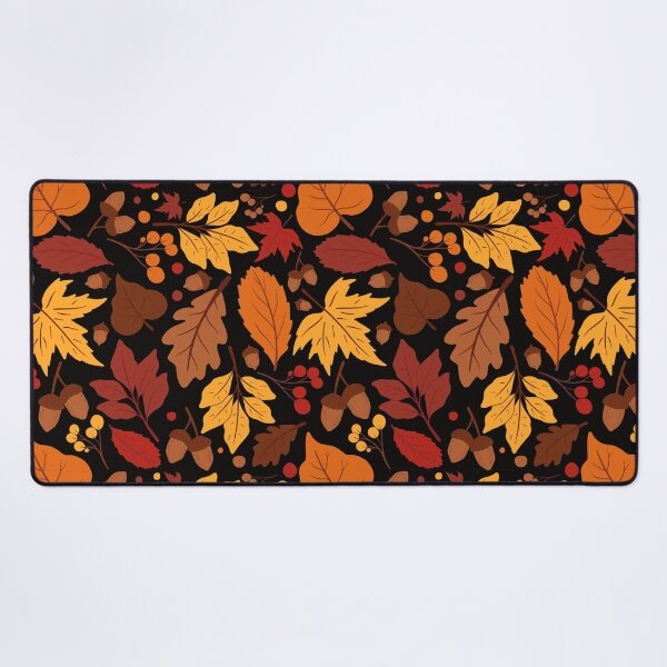 Item preview, Autumn Pattern No 01 - Black - Warm Fall Leaves Pattern Motifs designed and sold by Millusti.