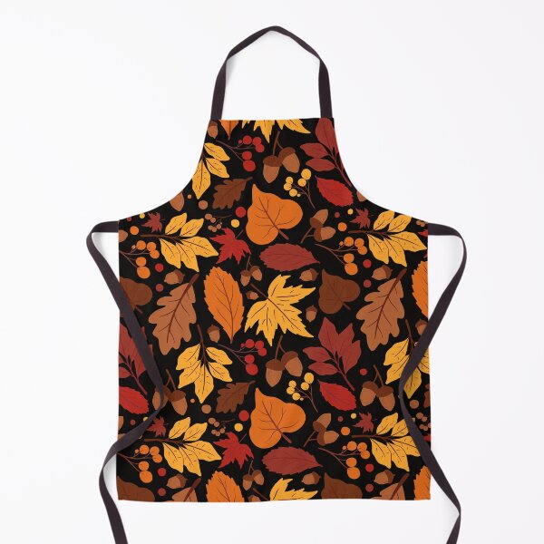 Item preview, Autumn Pattern No 01 - Black - Warm Fall Leaves Pattern Motifs designed and sold by Millusti.