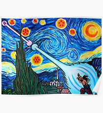 Van Gogh -ku / Goku Vs. Vegeta Dragon Ball Z Starry Night Poster