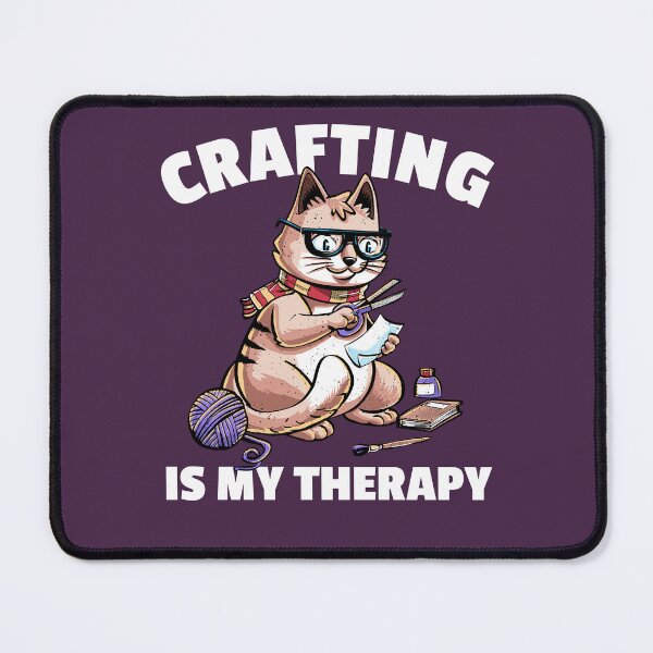 Item preview, Crafting is my Therapy funny Cat Scrapbook Crafters Lover designed and sold by NUMAcreations.