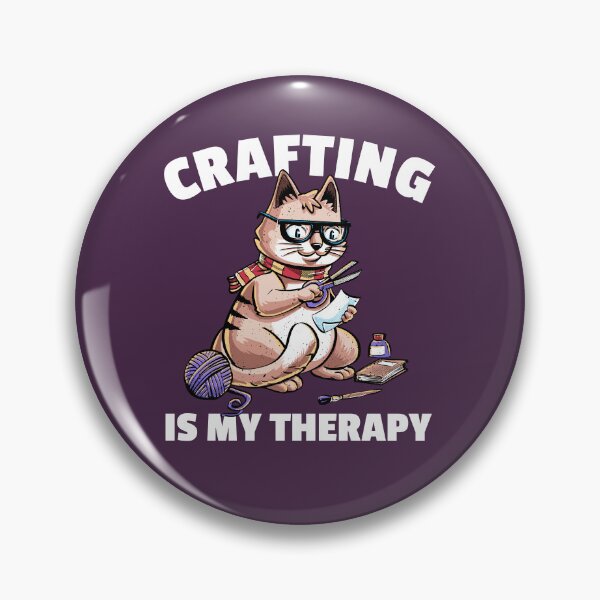 Item preview, Crafting is my Therapy funny Cat Scrapbook Crafters Lover designed and sold by NUMAcreations.
