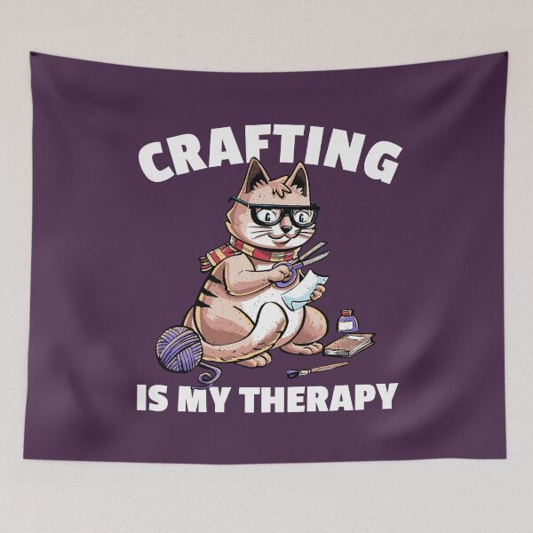 Item preview, Crafting is my Therapy funny Cat Scrapbook Crafters Lover designed and sold by NUMAcreations.