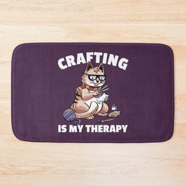 Item preview, Crafting is my Therapy funny Cat Scrapbook Crafters Lover designed and sold by NUMAcreations.