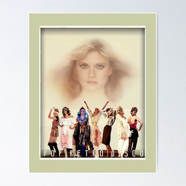 Artikel-Vorschau von Olivia Newton-John – Xanadu – gerahmte Collage – entworfen von PopRetroDisco, designt und verkauft von popretrodisco.