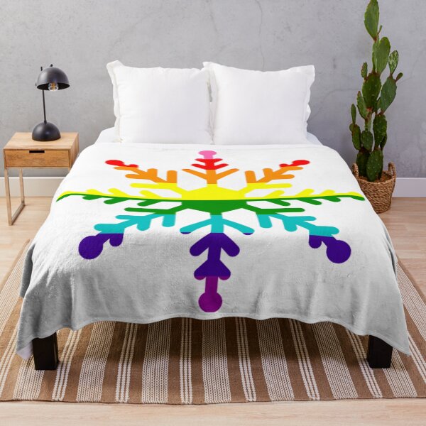 Item preview, Colorful Rainbow Pride Striped Christmas Snowflake designed and sold by URSparklingShop.