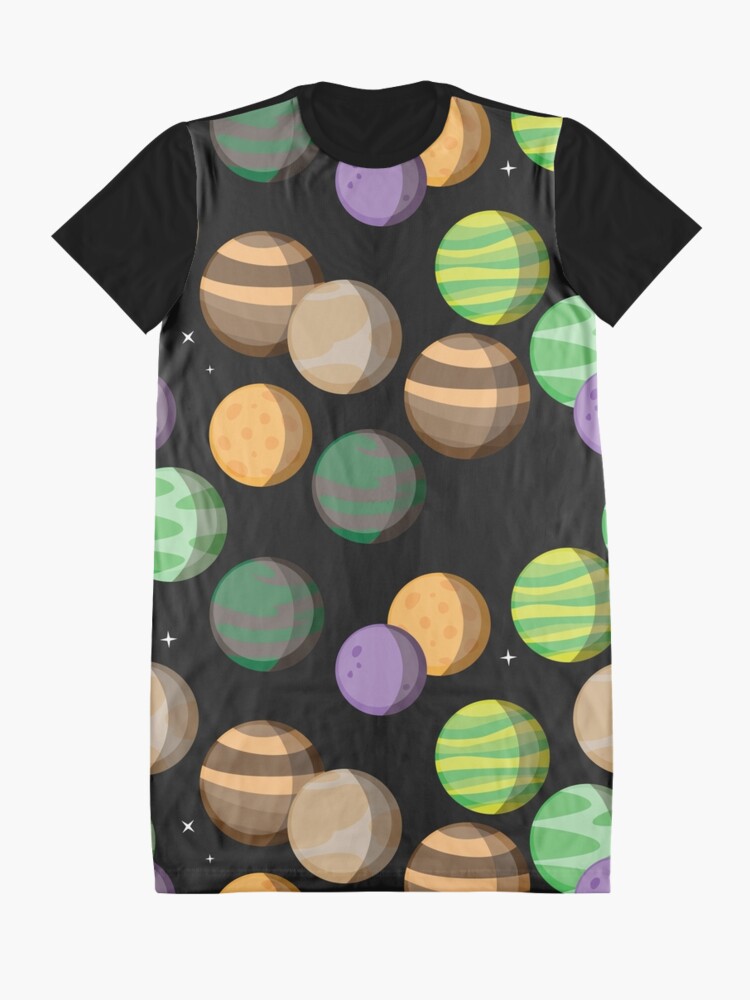 Vista alternativa de Vestido camiseta Siete Planetas. Patrón