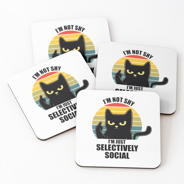 Item preview, I'm Not Anti-Social I'm Just Selectively Social Funny Sarcastic Cat designed and sold by ClawverCat.