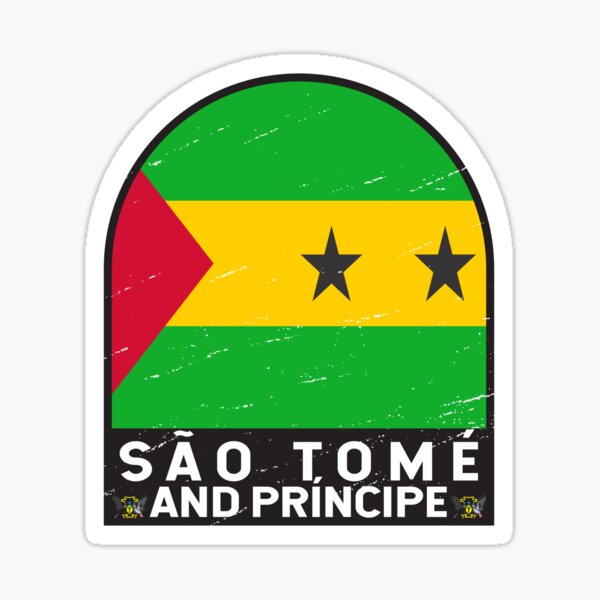 "São Tomé and Príncipe Flag Emblem Distressed Vintage" Sticker for Sale
