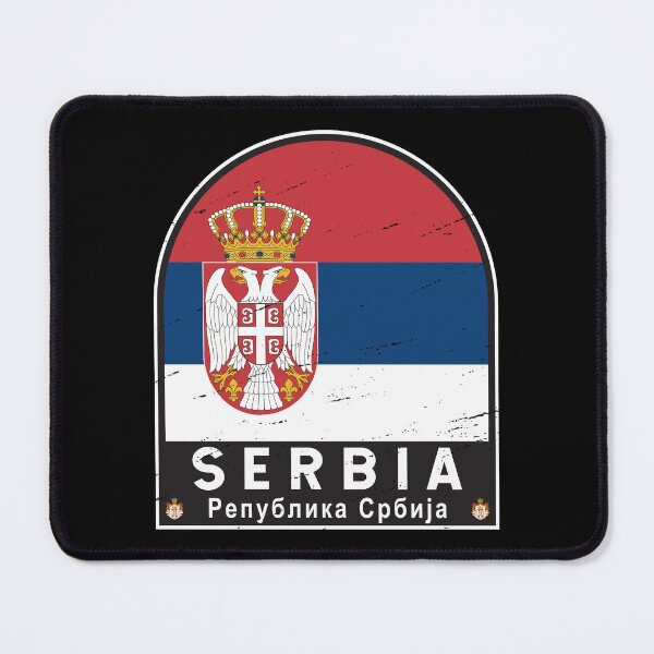Item preview, Serbia Flag Emblem Distressed Vintage designed and sold by KrisSidDesigns.