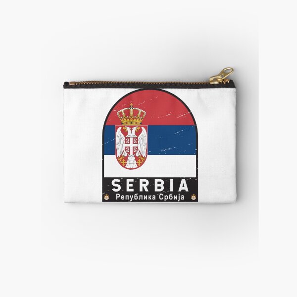 Item preview, Serbia Flag Emblem Distressed Vintage designed and sold by KrisSidDesigns.