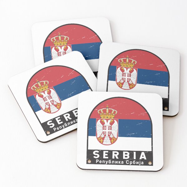 Artikelvorschau, Serbien-Flaggen-Emblem im Used-Look entworfen und verkauft von KrisSidDesigns.