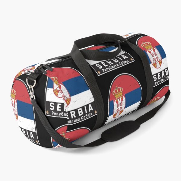 Item preview, Serbia Flag Emblem Distressed Vintage designed and sold by KrisSidDesigns.