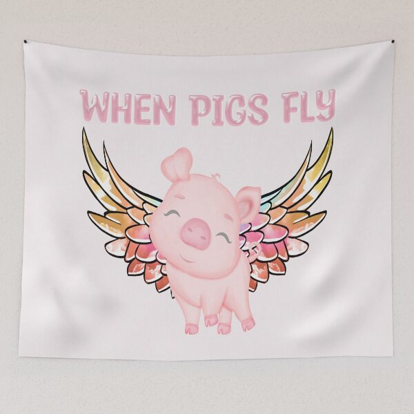 Item preview, When Pigs Fly - Cute Winged Pig designed and sold by handsoftime2020.