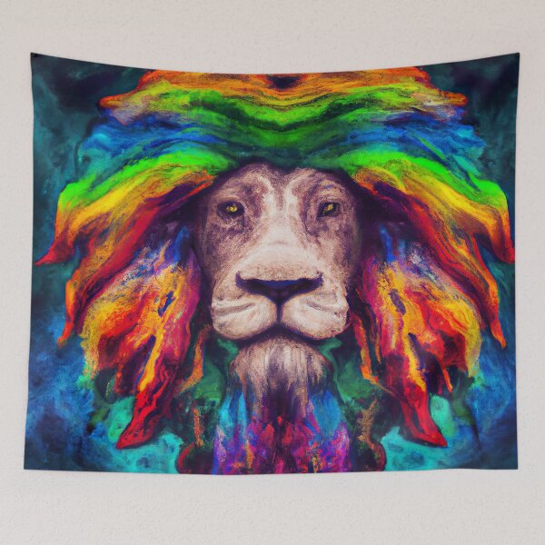 Item preview, Rasta lion rainbow head designed and sold by Ludvig823.