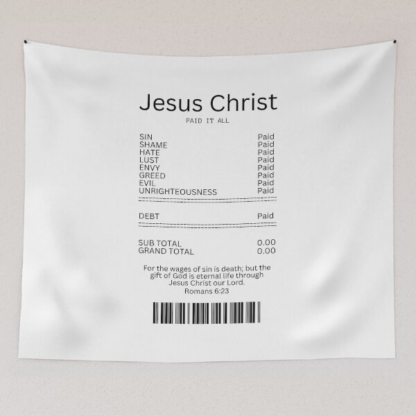 Item preview, Salvation receipt | Jesus paid it all designed and sold by FreeGraceShop.