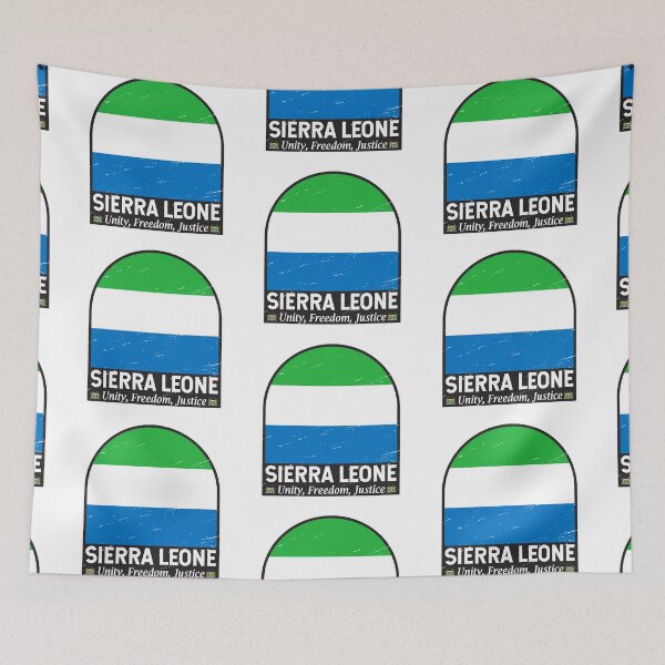 Item preview, Sierra Leone Flag Emblem Distressed Vintage designed and sold by KrisSidDesigns.