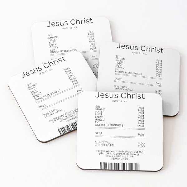 Item preview, Salvation receipt | Jesus paid it all designed and sold by FreeGraceShop.