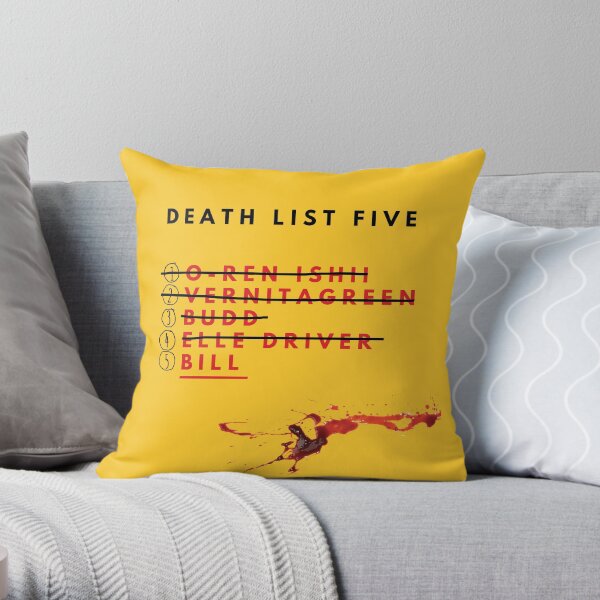 Kill Bill- Lista de muertes Cojín