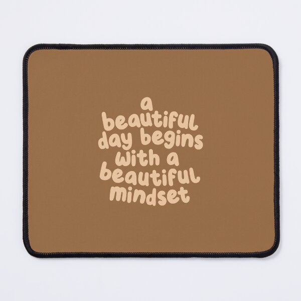 Item preview, A Beautiful Day Begins with a Beautiful Mindset Inspirational Typography Print in Brown designed and sold by MotivatedType.