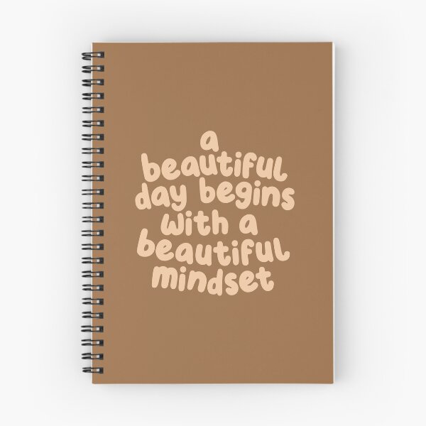 Item preview, A Beautiful Day Begins with a Beautiful Mindset Inspirational Typography Print in Brown designed and sold by MotivatedType.