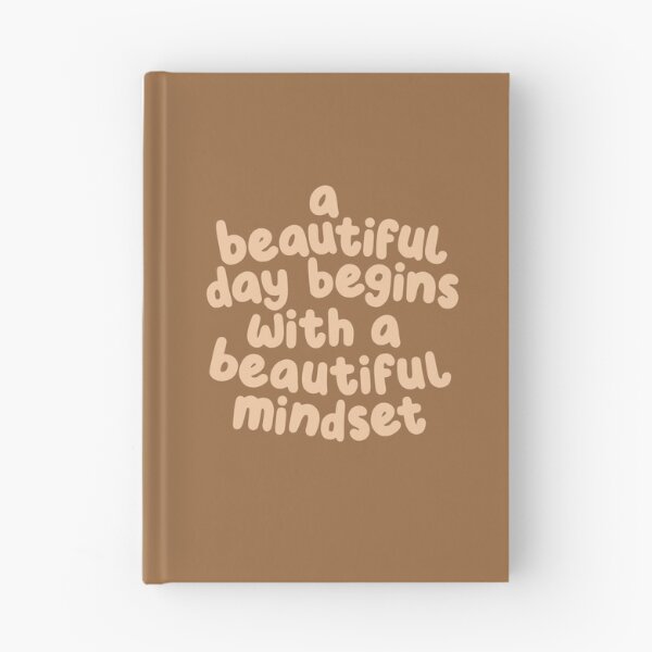 Item preview, A Beautiful Day Begins with a Beautiful Mindset Inspirational Typography Print in Brown designed and sold by MotivatedType.