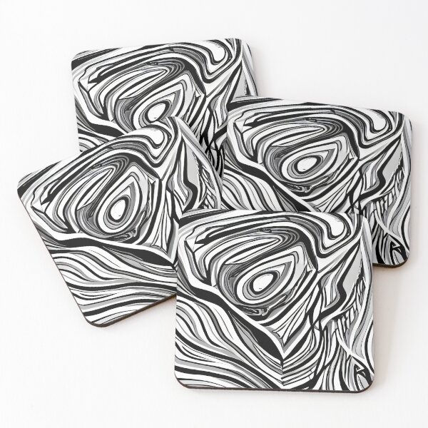 Item preview, Omiluyayi Tizezez - Abstract psychedelic black and white painting designed and sold by thecocotouchart.