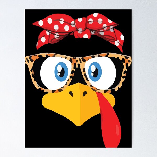 Item preview, Funny Cute Happy Merry Thanksgiving turkey face designed and sold by AVATAR-MANIA.