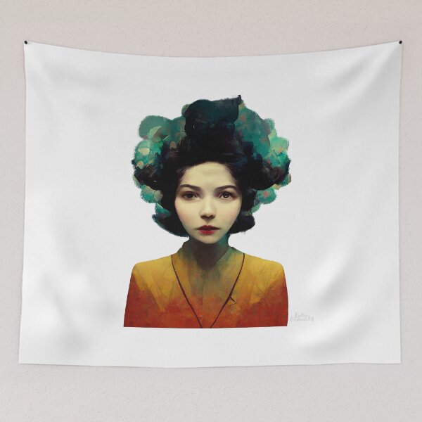 Item preview, Woman with floral hair designed and sold by extraordinar-ia.