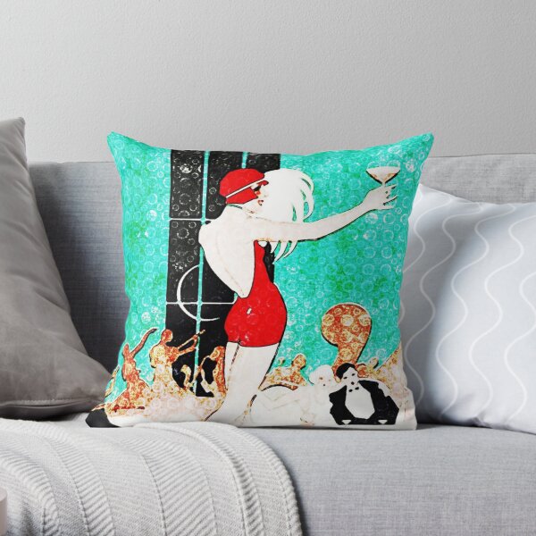 Art Deco Vintage Burlesque Throw Pillow