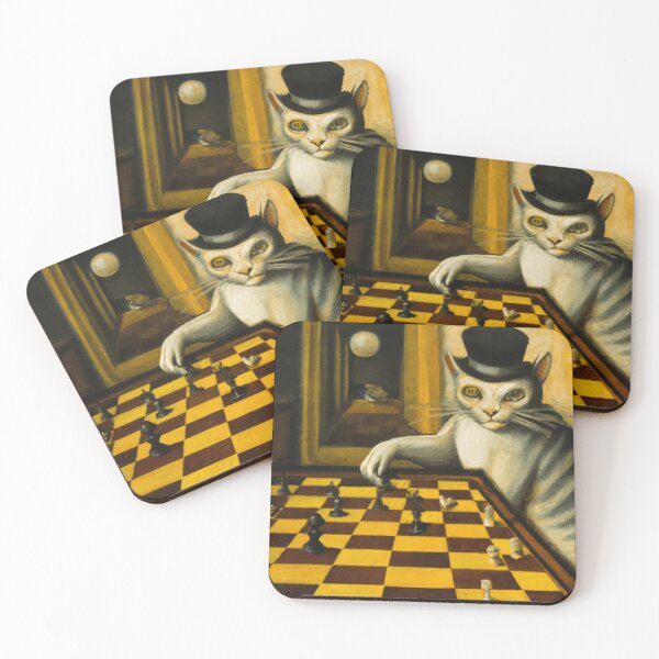 Item preview, Cat Plays Chess Fantasy Surreal Dream Print  designed and sold by DigitalMandy.