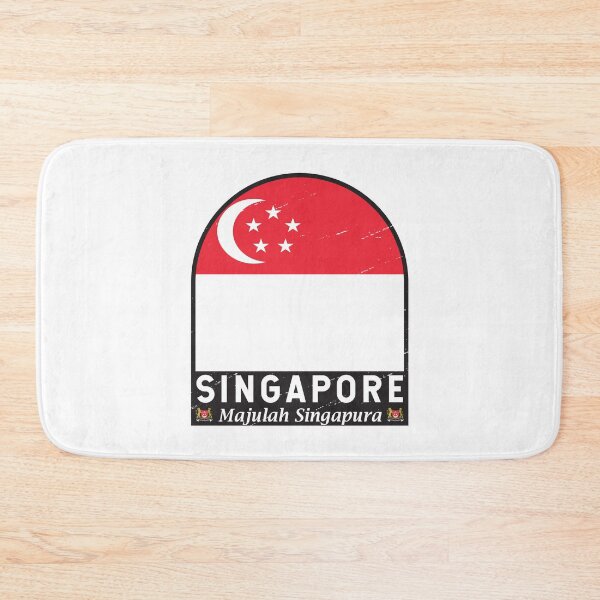 Item preview, Singapore Flag Emblem Distressed Vintage designed and sold by KrisSidDesigns.