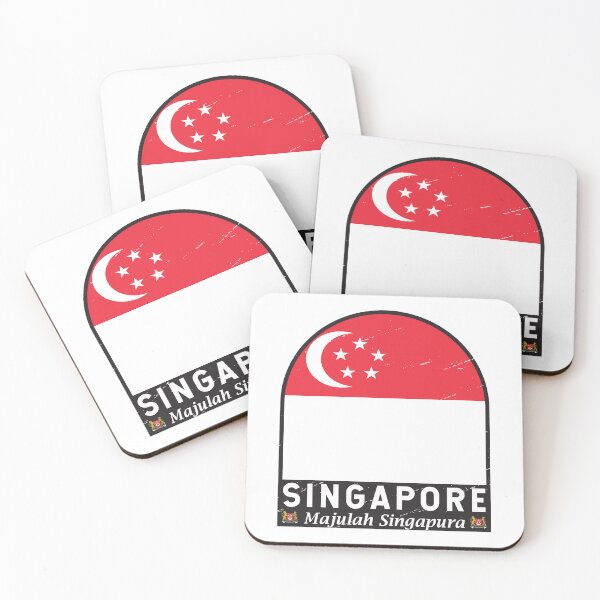 Aperçu de l'œuvre Emblème du drapeau de Singapour Vintage en détresse créée et vendue par KrisSidDesigns.