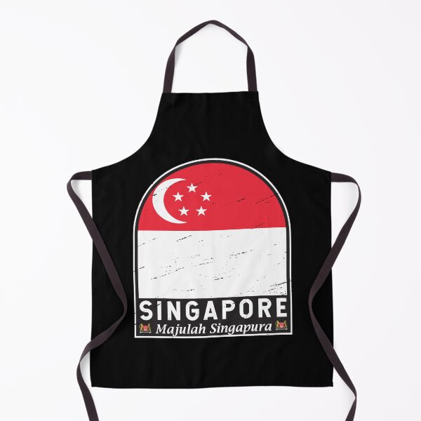 Aperçu de l'œuvre Emblème du drapeau de Singapour Vintage en détresse créée et vendue par KrisSidDesigns.