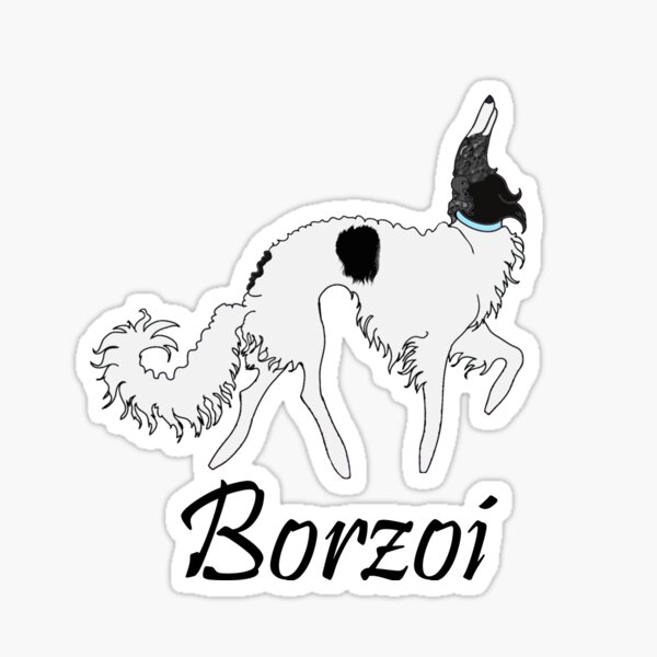 Baby Blue Borzoi Sticker