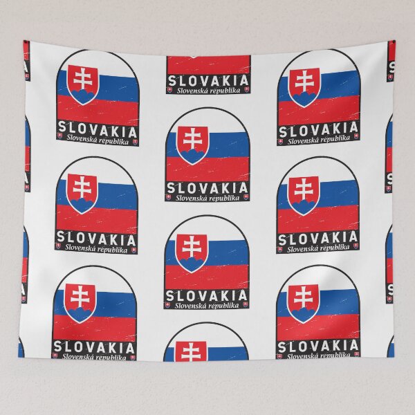 Item preview, Slovakia Flag Emblem Distressed Vintage designed and sold by KrisSidDesigns.