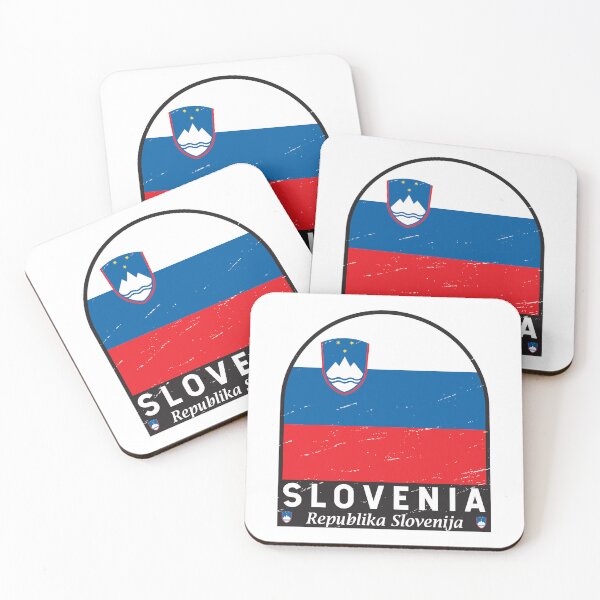 Artikelvorschau, Slowenien-Flaggen-Emblem im Used-Look entworfen und verkauft von KrisSidDesigns.