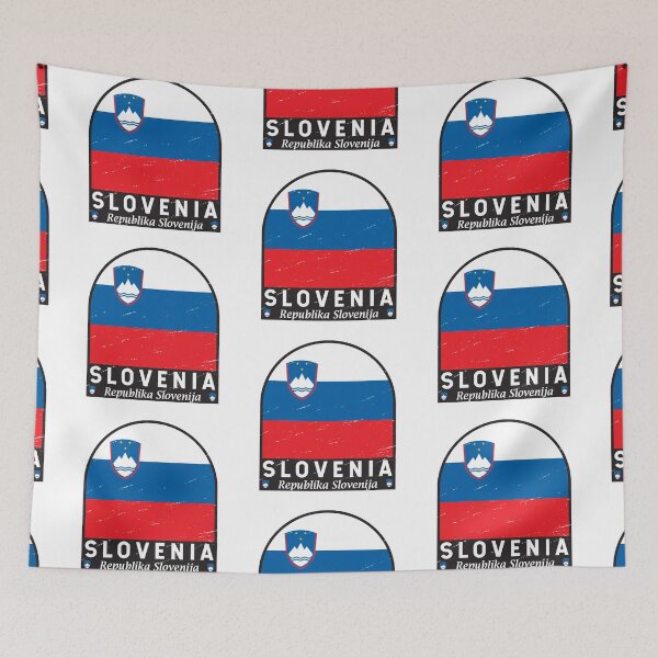 Item preview, Slovenia Flag Emblem Distressed Vintage designed and sold by KrisSidDesigns.