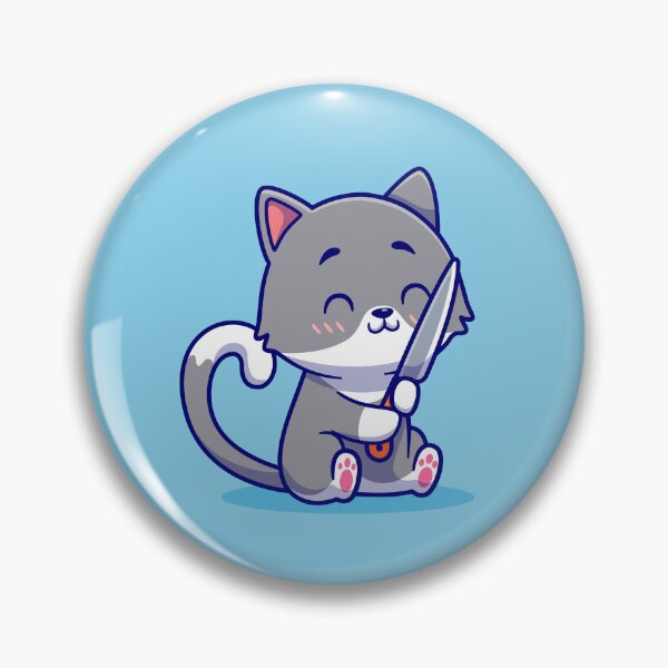 Item preview, Cute Cat With Knife Cartoon  designed and sold by RepublicOfFire.