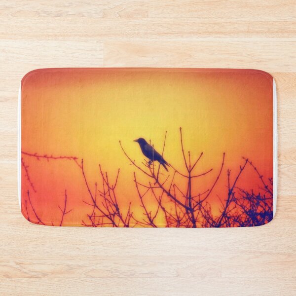 Item preview, orange sunset and black bird designed and sold by Francespoppy.