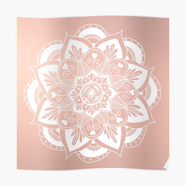 Flower Mandala on Rose Gold Poster