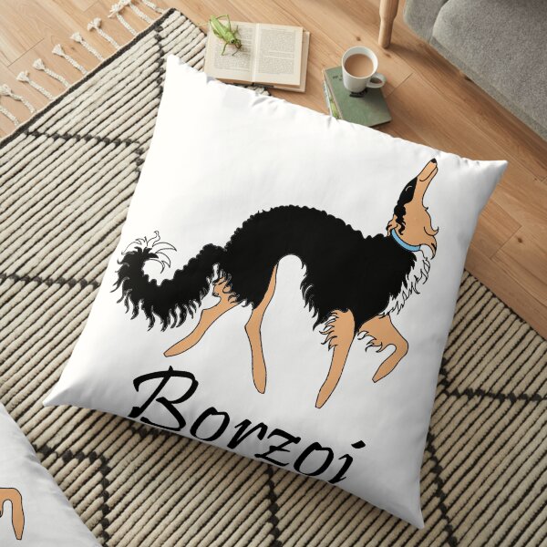 Black and Tan Borzoi Floor Pillow