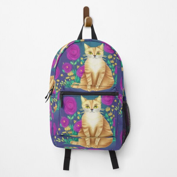 Item preview, Beautiful Fantasy Whimsical Cat Pastel Illustration with flowers in background designed and sold by ManifestoDesign.