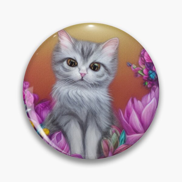 Item preview, Beautiful Fantasy Whimsical Cat Pastel Illustration with flowers in background designed and sold by ManifestoDesign.