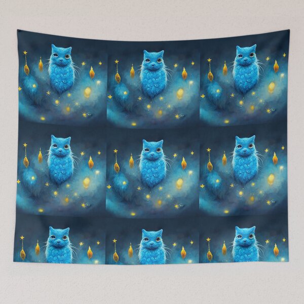 Item preview, Wizard Kitties HD blue background designed and sold by Arulsha.