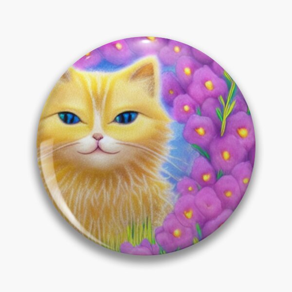 Item preview, Beautiful Fantasy Whimsical Cat Pastel Illustration with flowers in background designed and sold by ManifestoDesign.