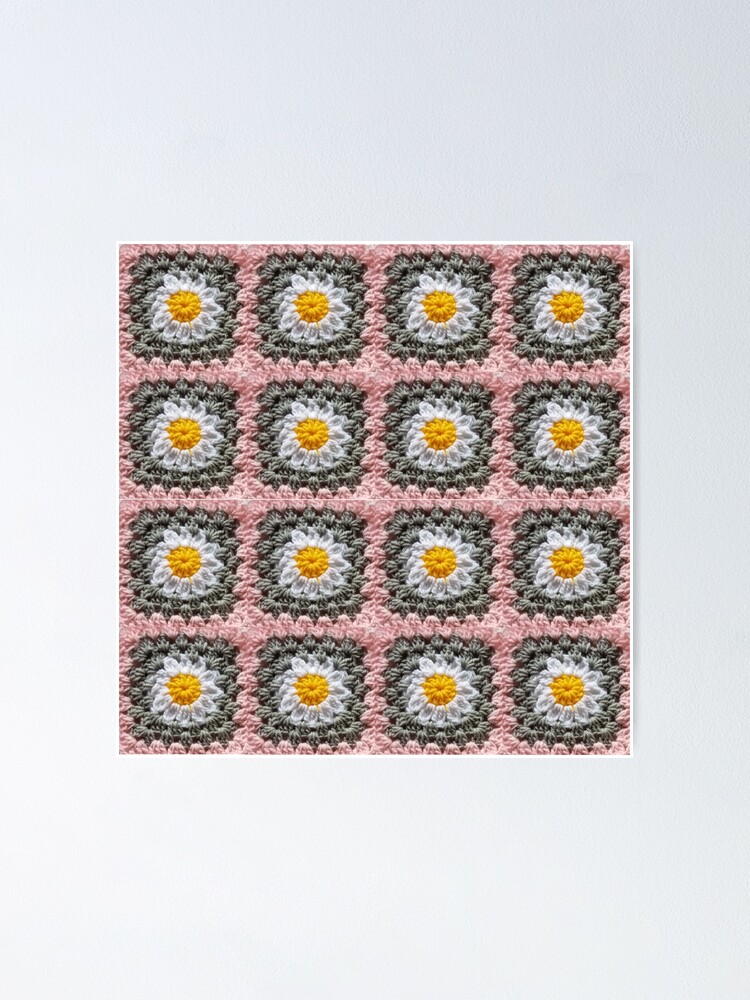 Oma-Quadrat-Decke, häkeln Decke, Gänseblümchen häkeln Decke