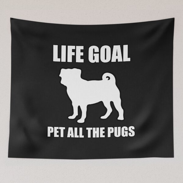 Item preview, Life Goal Pet All The Pugs Pug Silhouette designed and sold by Pugstuff.