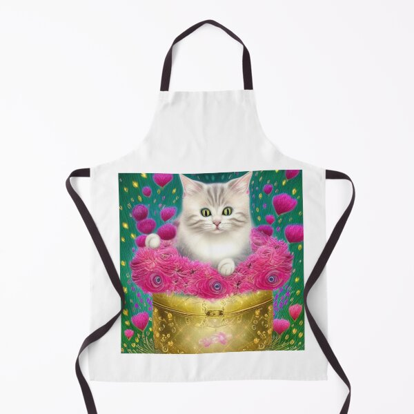 Item preview, Beautiful Fantasy Whimsical Cat Pastel Illustration with flowers in background designed and sold by ManifestoDesign.